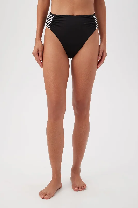 Monaco High-Waist Bikini Bottom - Black/White Strappy bikini top, Chic, Sexy, Comfortable Monaco High-Waist Bikini Bottom - Black/White Strappy bikini top, Chic, Sexy, Comfortable