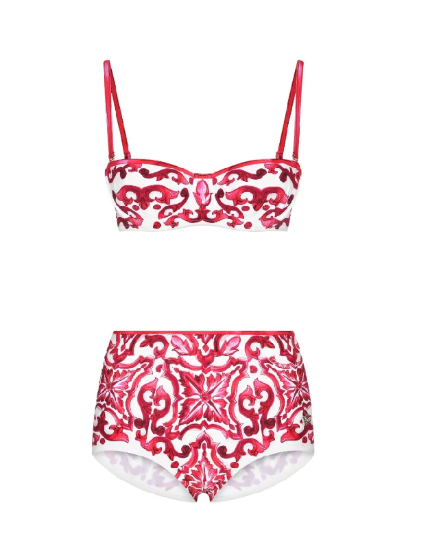 Dolce & Gabbana Maiolica-print bikini set Monokini bikini, Elegant, Sexy, Fashionable Dolce & Gabbana Maiolica-print bikini set Monokini bikini, Elegant, Sexy, Fashionable