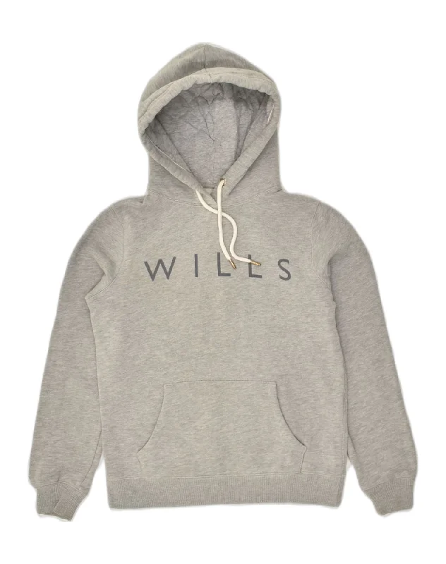 JACK WILLS Womens Graphic Hoodie Jumper UK 8 Small Grey Cotton Hoodie with Crew Neck Simple Timeless JACK WILLS Womens Graphic Hoodie Jumper UK 8 Small Grey Cotton Hoodie with Crew Neck Simple Timeless
