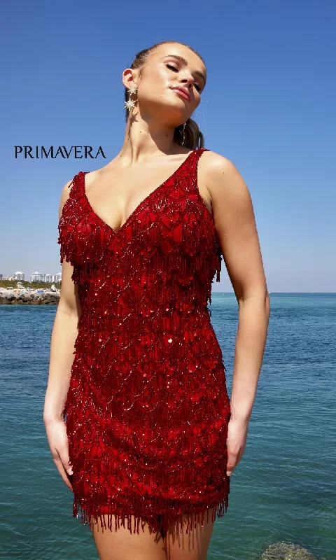 Beaded-Fringe Short Semi-Formal Dress 4042 Tunics Short Trendy
