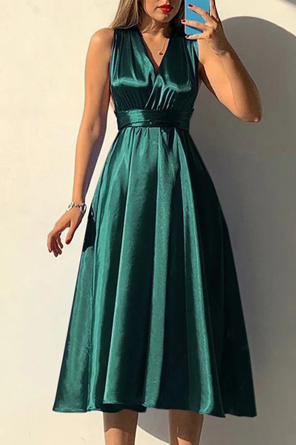 Elegant solid color off shoulder lace up solid color V-neck backless tea long dress Maxi Flowy Bohemian