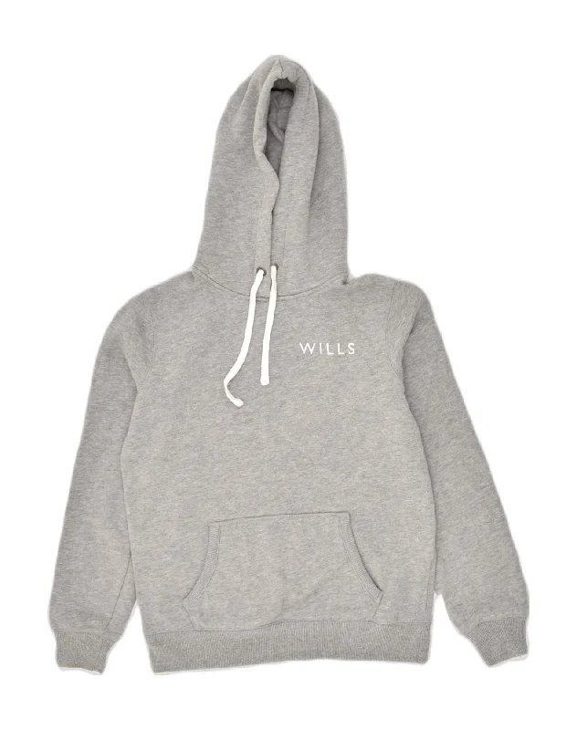 JACK WILLS Womens Hoodie Jumper UK 10 Small  Grey Cotton Hoodie with Slim Fit Tailored Modern