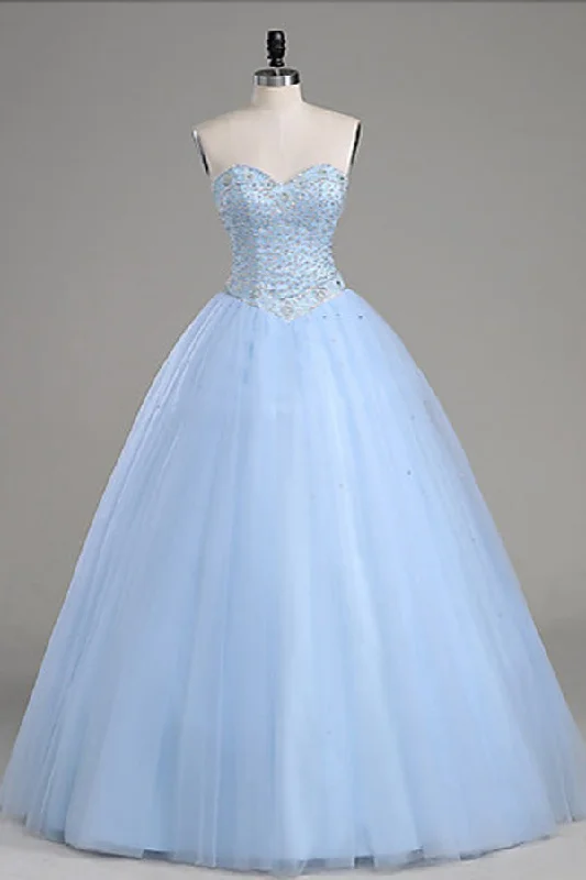 A-Line Sweetheart Strapless Floor Length Quinceanera Dresses Tunics Stylish elegant