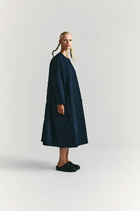 PYJ ROUCH DRESS - TWILL - NAVY Tunics Winter warm