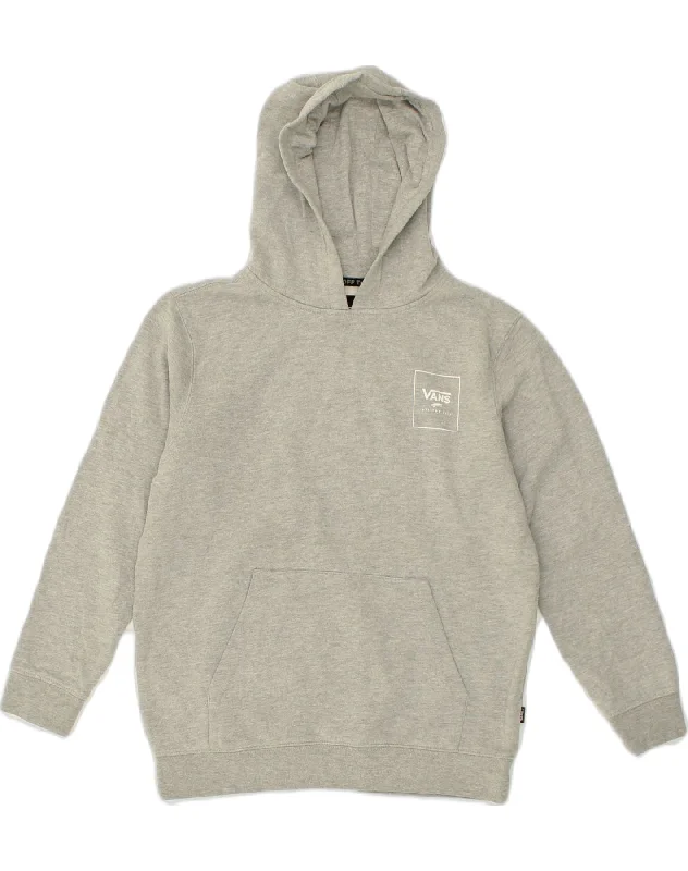 VANS Womens Graphic Hoodie Jumper UK 14 Large Grey Cotton Hoodie with Velcro Closure Adjustable Secure VANS Womens Graphic Hoodie Jumper UK 14 Large Grey Cotton Hoodie with Velcro Closure Adjustable Secure
