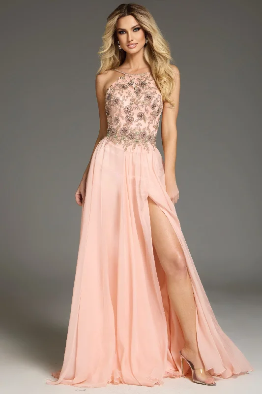 Jovani -38509 Floral Embellished A-Line Dress Tunics Party sparkling
