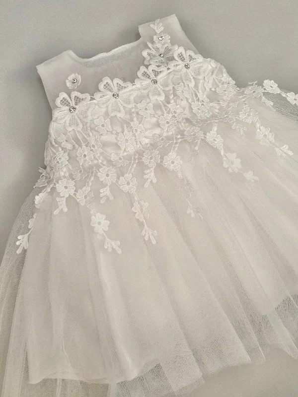 Dress 4 Girls Christening Baptismal Embroidered Dress with Rhinestone Accents and Hat Tunics Party sparkling Dress 4 Girls Christening Baptismal Embroidered Dress with Rhinestone Accents and Hat Tunics Party sparkling