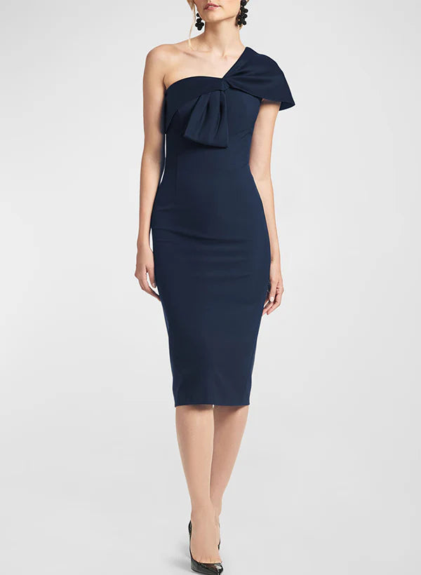 Tight fit/straight leg one shoulder sleeveless knee length bow, mother of the bride dress Tunics Spring floral Tight fit/straight leg one shoulder sleeveless knee length bow, mother of the bride dress Tunics Spring floral