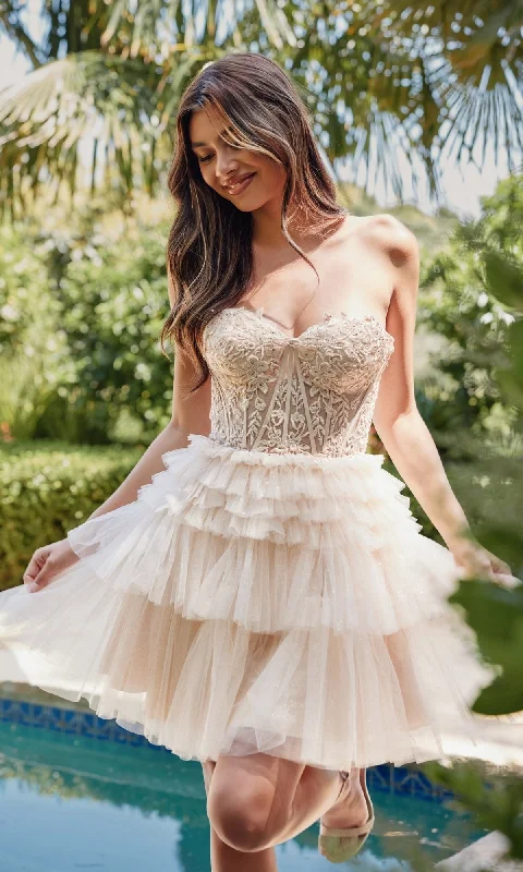 Embroidered Glitter Homecoming Dress: Juliet JT918S Tunics Luxurious premium