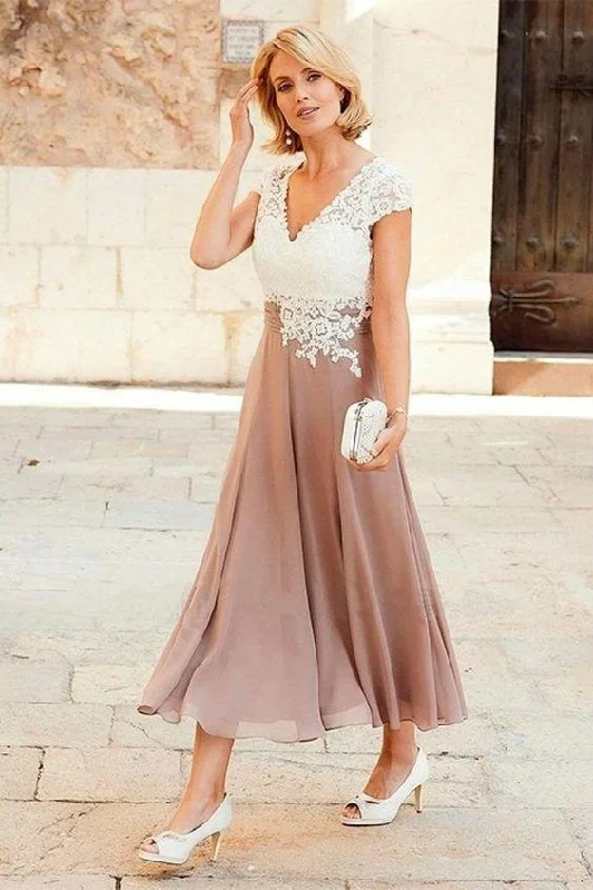 Simple A Line Ankle Length V Neck Chiffon Prom Dresses Formal Dresses Tunics Favorite customer