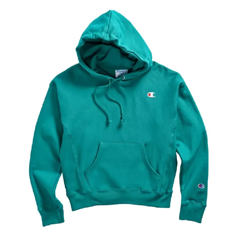 GF140586256-MUO Champion Sweatshit_Hoodie Femenino Athletics_Plus_Powerblend_Graphic_Hoodie Light_Sea_Green Hoodie with Pocket Utility Practical