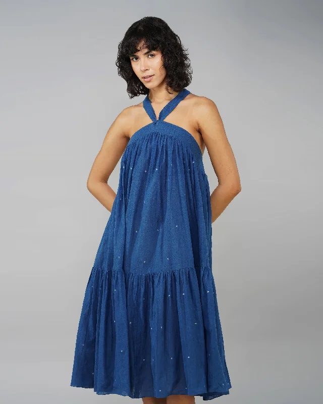 Indigo cross back dress Tunics Trendy modern