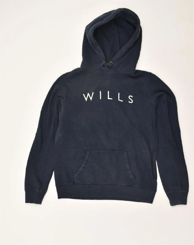 JACK WILLS Womens Graphic Hoodie Jumper UK 14 Large Navy Blue Cotton Hoodie with Bell Sleeves Flared Feminine JACK WILLS Womens Graphic Hoodie Jumper UK 14 Large Navy Blue Cotton Hoodie with Bell Sleeves Flared Feminine
