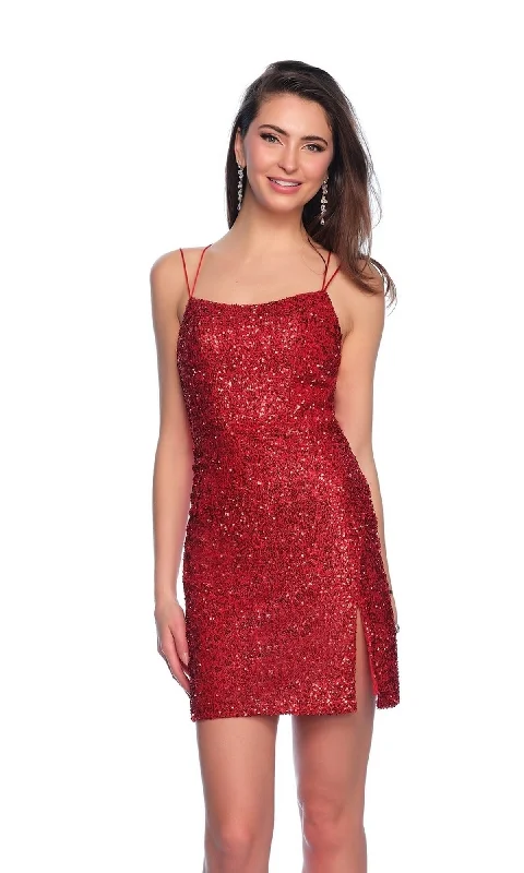 Red Sequin Cocktail Dress: Dave & Johnny 11760 Tunics Fleece cozy