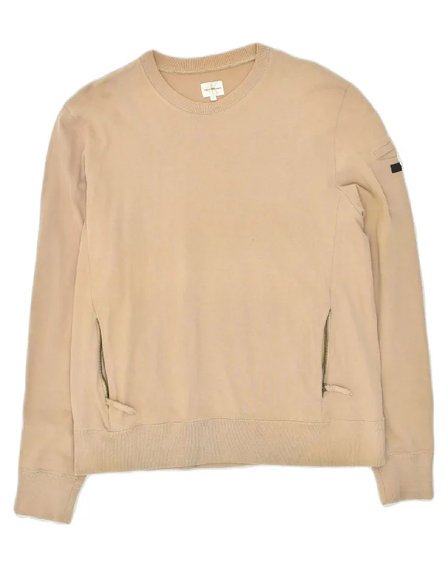 CALVIN KLEIN Womens Sweatshirt Jumper UK 14 Medium Beige Cotton Cotton Hoodie Fleece Lining Warmth CALVIN KLEIN Womens Sweatshirt Jumper UK 14 Medium Beige Cotton Cotton Hoodie Fleece Lining Warmth