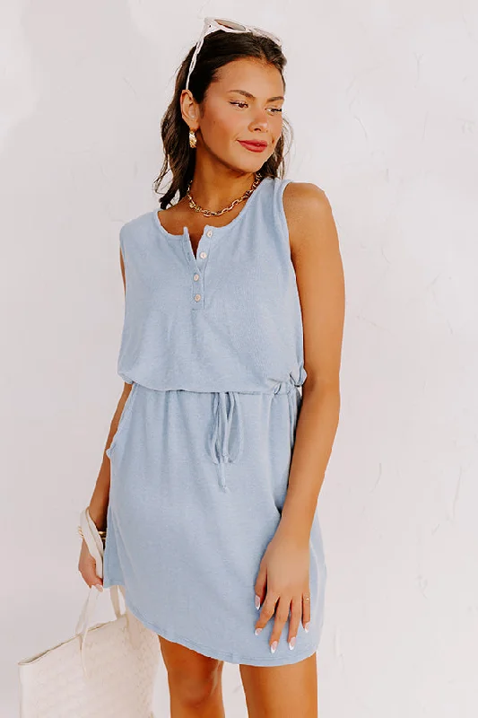 Ivy League Style Dress In Airy Blue Tunics Fashionable chic