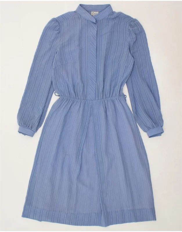 COLLECTION Womens Long Sleeve A-Line Dress IT 40 Small Blue Striped Tunics Prom sequined