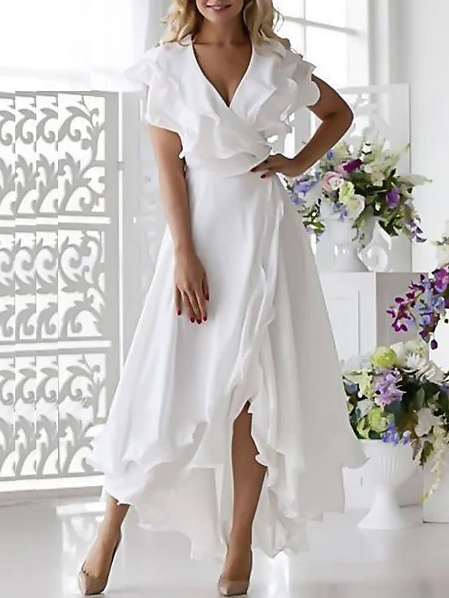 A-line/Princess V-neck asymmetrical mother of the bride dress Bodycon Club Sequined
