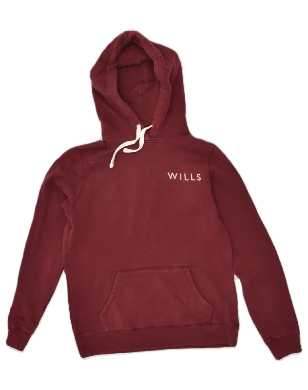 JACK WILLS Womens Loose Fit Graphic Hoodie Jumper UK 8 Small Burgundy Hoodie with Ribbed Neckline Snug Warm JACK WILLS Womens Loose Fit Graphic Hoodie Jumper UK 8 Small Burgundy Hoodie with Ribbed Neckline Snug Warm