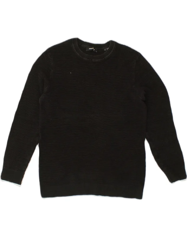 JACK & JONES Womens Sweatshirt Jumper UK 14 Large Black Cotton Oversized Hoodie Comfort Casual