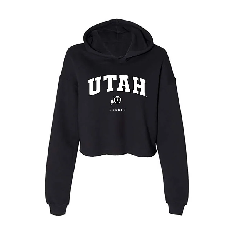 Utah - NCAA Women's Soccer : Katie O'Kane - Women's Crop Fleece Hoodie Zip Hoodie Drawstring Kangaroo Pocket