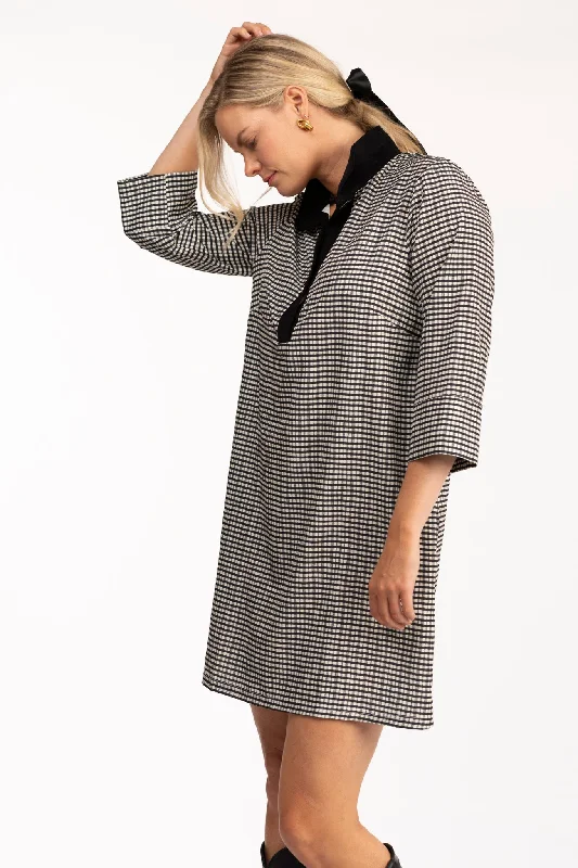 The Sophia Dress - French Gingham Tunics Trousers formal