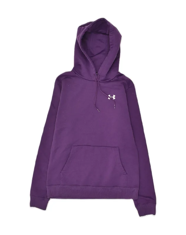 UNDER ARMOUR Womens Hoodie Jumper UK 6 XS Purple Polyester Hoodie with Snap Buttons Easy Quick UNDER ARMOUR Womens Hoodie Jumper UK 6 XS Purple Polyester Hoodie with Snap Buttons Easy Quick