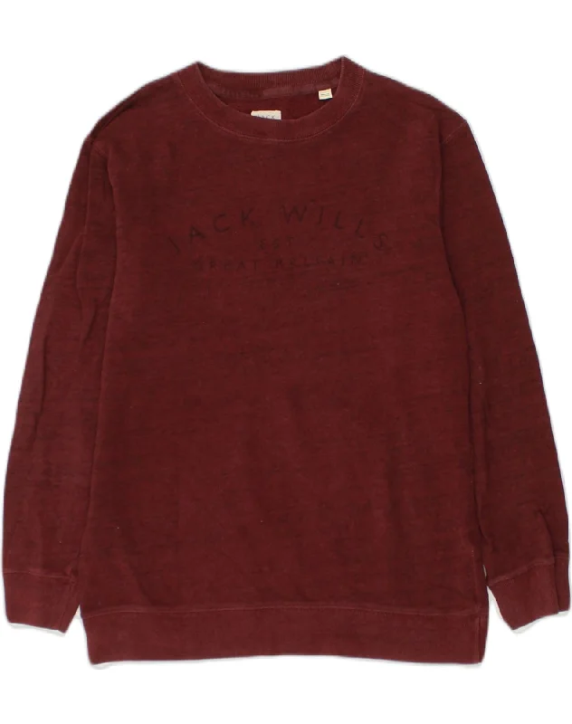 JACK WILLS Womens Oversized Graphic Sweatshirt Jumper UK 8 Small Burgundy Hoodie with Hem Embroidery Detailed Premium JACK WILLS Womens Oversized Graphic Sweatshirt Jumper UK 8 Small Burgundy Hoodie with Hem Embroidery Detailed Premium