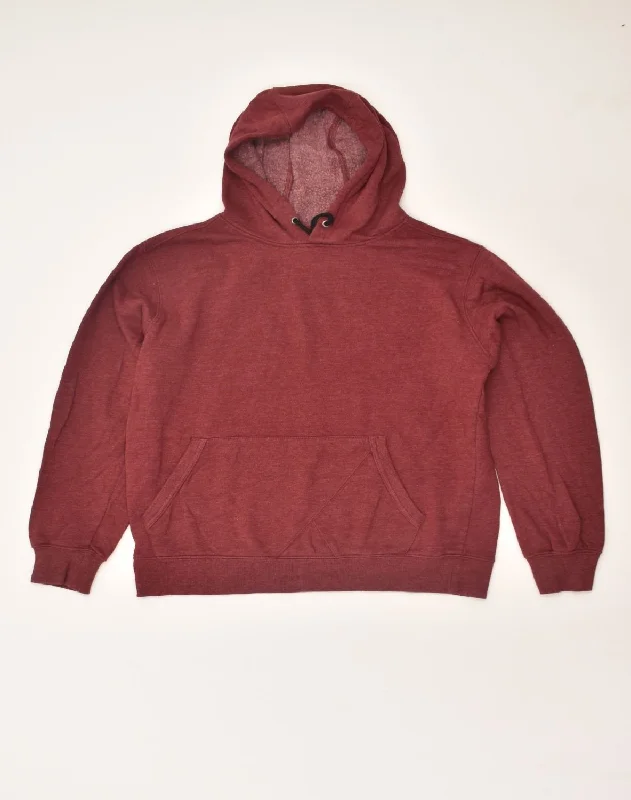 VOLCOM Womens Hoodie Jumper UK 14 Medium Burgundy Cotton Hoodie with Distressed Vintage Worn VOLCOM Womens Hoodie Jumper UK 14 Medium Burgundy Cotton Hoodie with Distressed Vintage Worn