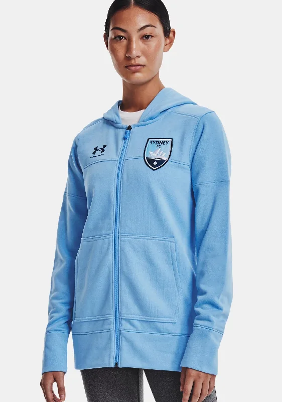 Under Armour Womens Sydney FC Zip Thru Rival Hoodie <br> 1372436 914 Hoodie with Tied Waist Feminine Flattering