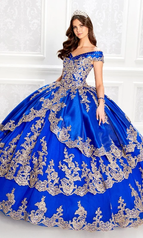 Satin Quinceanera Dress: Princesa PR22029 Tunics stripes playful