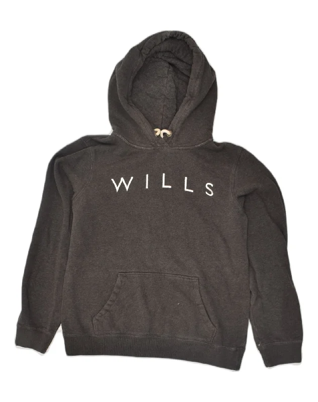 JACK WILLS Womens Graphic Hoodie Jumper UK 12 Medium Grey Cotton Hoodie with Puffed Sleeves Voluminous Trendy JACK WILLS Womens Graphic Hoodie Jumper UK 12 Medium Grey Cotton Hoodie with Puffed Sleeves Voluminous Trendy