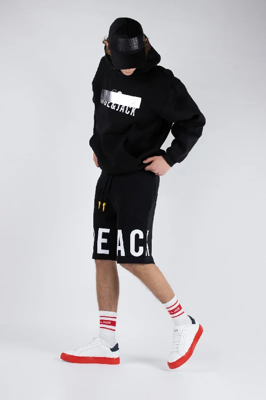 Hoodie Winter Black Hoodie with Earth Tones Natural Calm