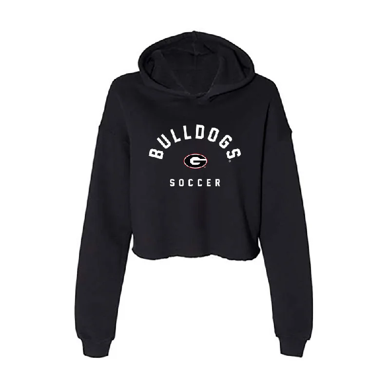 Georgia - NCAA Women's Soccer : Madeline Pirrello - Women's Crop Fleece Hoodie Hoodie with Hem Applique Textured Unique