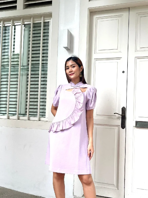 Quince Keyhole Cut-Off Back Frill Dress Tunics Running lightweight