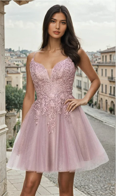 Corset-Back Short Glitter Homecoming Dress 5125J Tunics Favorite customer