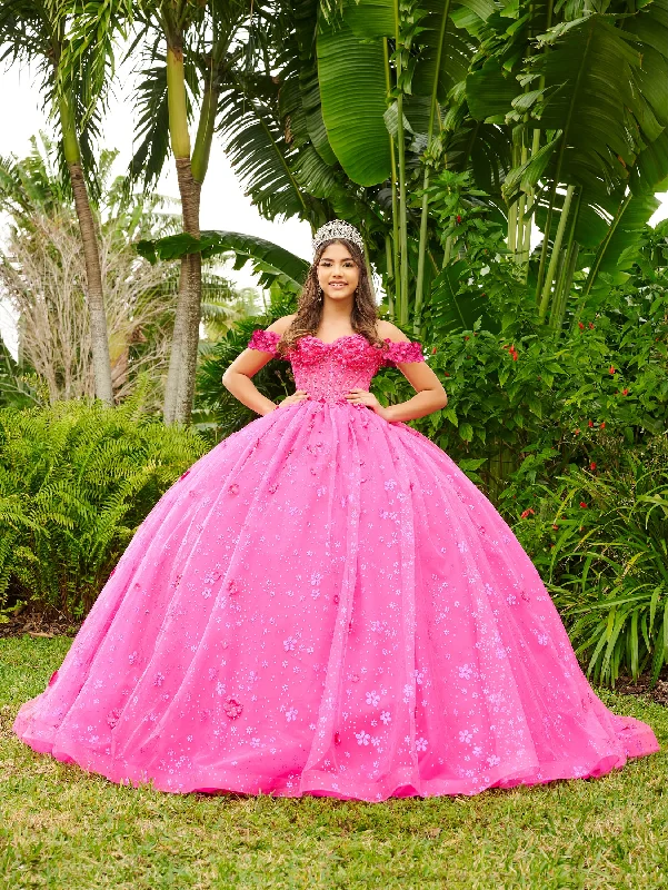 Floral Sweetheart Quinceanera Dress by LizLuo Fiesta 56512 Elegant Long Evening