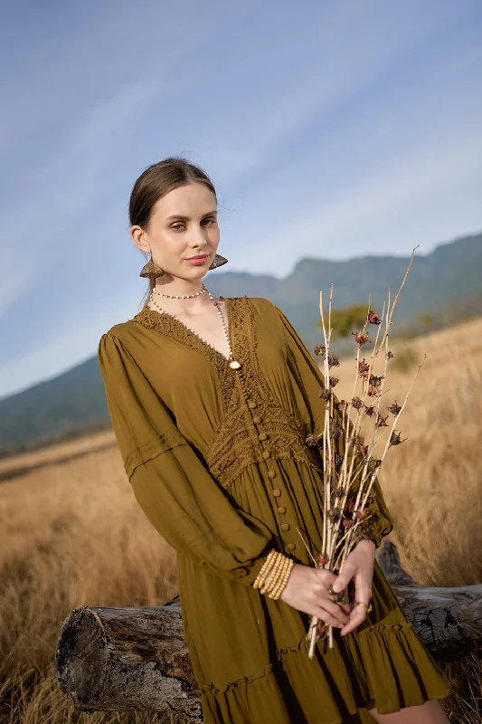 Maribelle Dress - Moss Tunics Polka dots