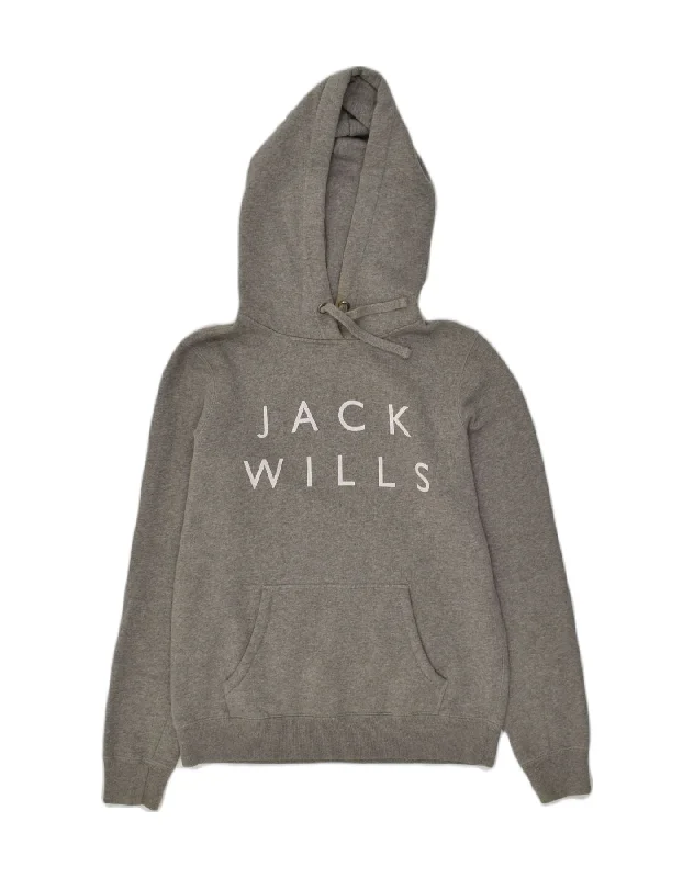 JACK WILLS Womens Classic Fit Graphic Hoodie Jumper UK 10 Small Grey Hoodie with Hem Raw Edge Edgy Unfinished JACK WILLS Womens Classic Fit Graphic Hoodie Jumper UK 10 Small Grey Hoodie with Hem Raw Edge Edgy Unfinished