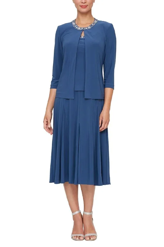 Alex Evenings 435372 Tea Length Jacket Formal Dress Oversized Jacket Tailored Jacket Straight Jacket