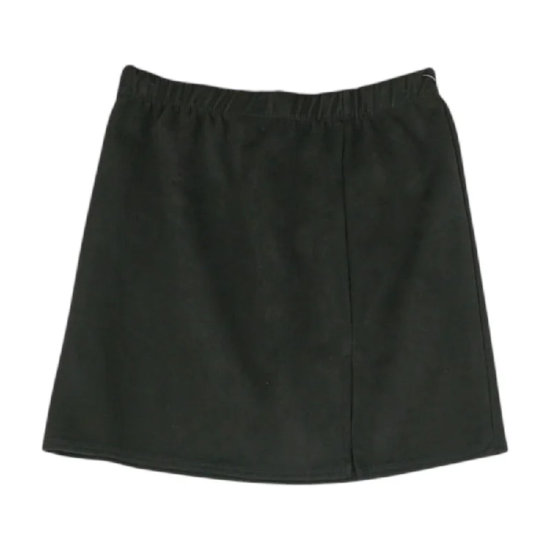 Black Solid Mini Skirt leather skirt bold