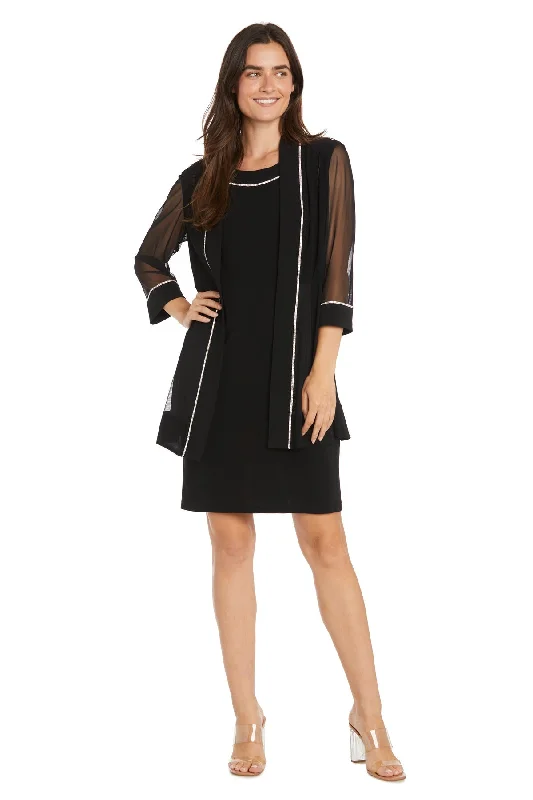R&M Richards 3054 Short Mother of the Bride Jacket Dress Ribbed Jacket Pleated Jacket Ruffled Jacket