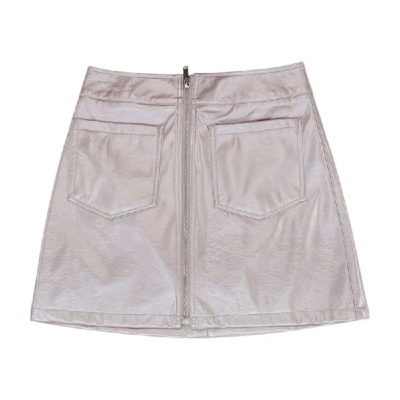 Pink Solid Midi Skirt linen skirt airy