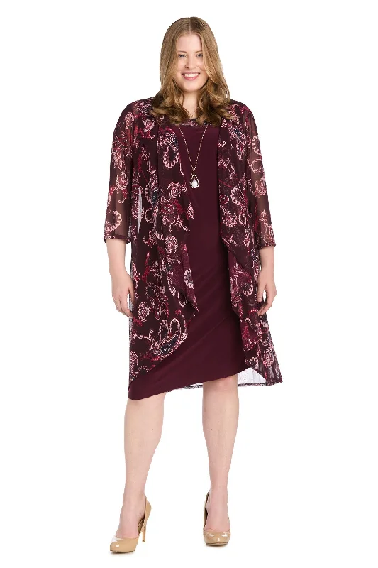 R&M Richards 1557W Fitted Short Jacket Plus Size Dress Front Pockets Side Pockets Patch Pockets