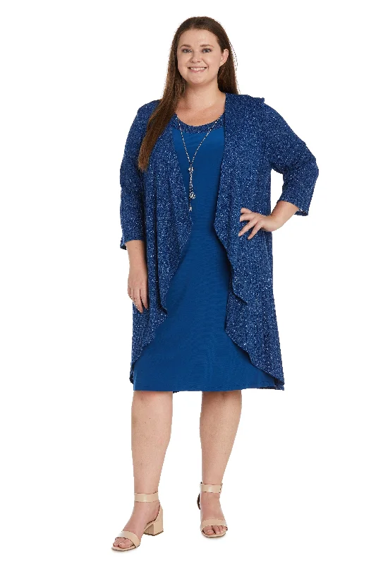 R&M Richards 9785W Short Plus Size Jacket Dress Stand-Up Collar Roll-Neck Collar Turtle Neck