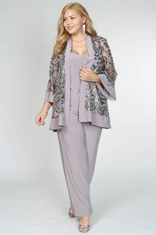R&M Richards 2343 Formal Pantsuit With Jacket Nylon Jacket Polyester Jacket Spandex Jacket