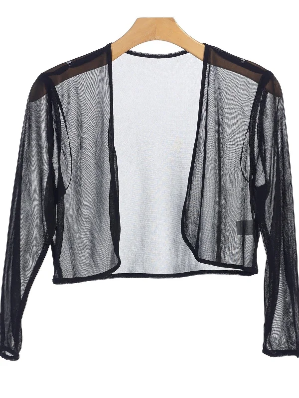 Black 2XL Chiffon Formal Bolero Evening Jacket Sale Wool Jacket Cashmere Jacket Tweed Jacket