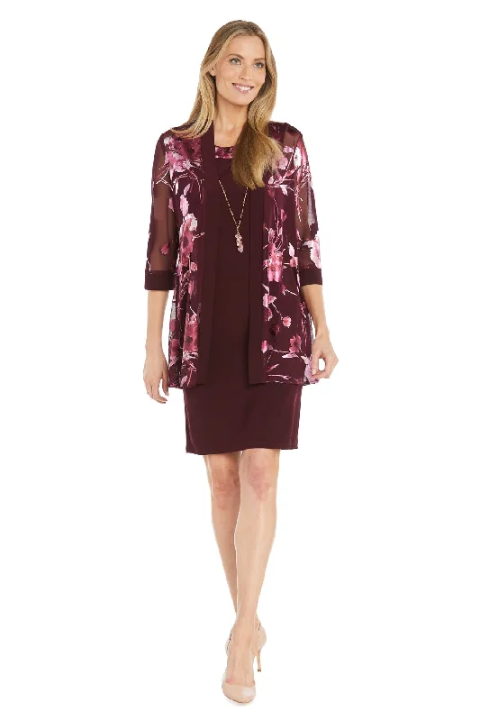 R&M Richards 3296 Short Floral Print Mother of the Bride Jacket Dress Rayon Jacket Velvet Jacket Corduroy Jacket