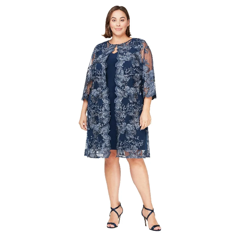 Alex Evenings AE84122202 Plus Size Short Formal Jacket Dress Knit Jacket Woven Jacket Fleece Jacket