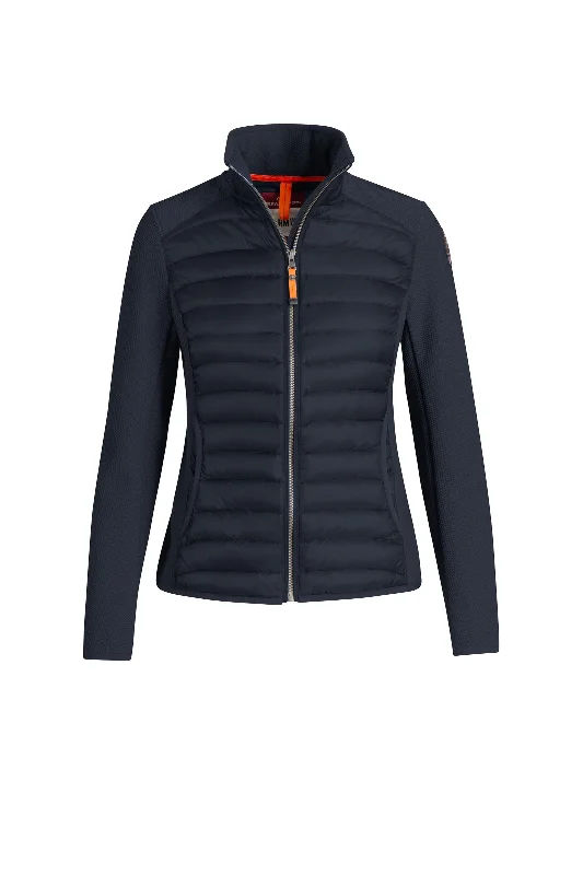 Parajumpers Olivia Women's Jacket in Navy PW HYB WU31 FW22 Notch Collar Peter Pan Collar Cowl Neck